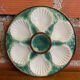 Set of 3 oyster plates barbotine majolica model chantilly ceramics