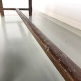 Authentic French farmhouse table from 1890 in solid oak with two drawers.