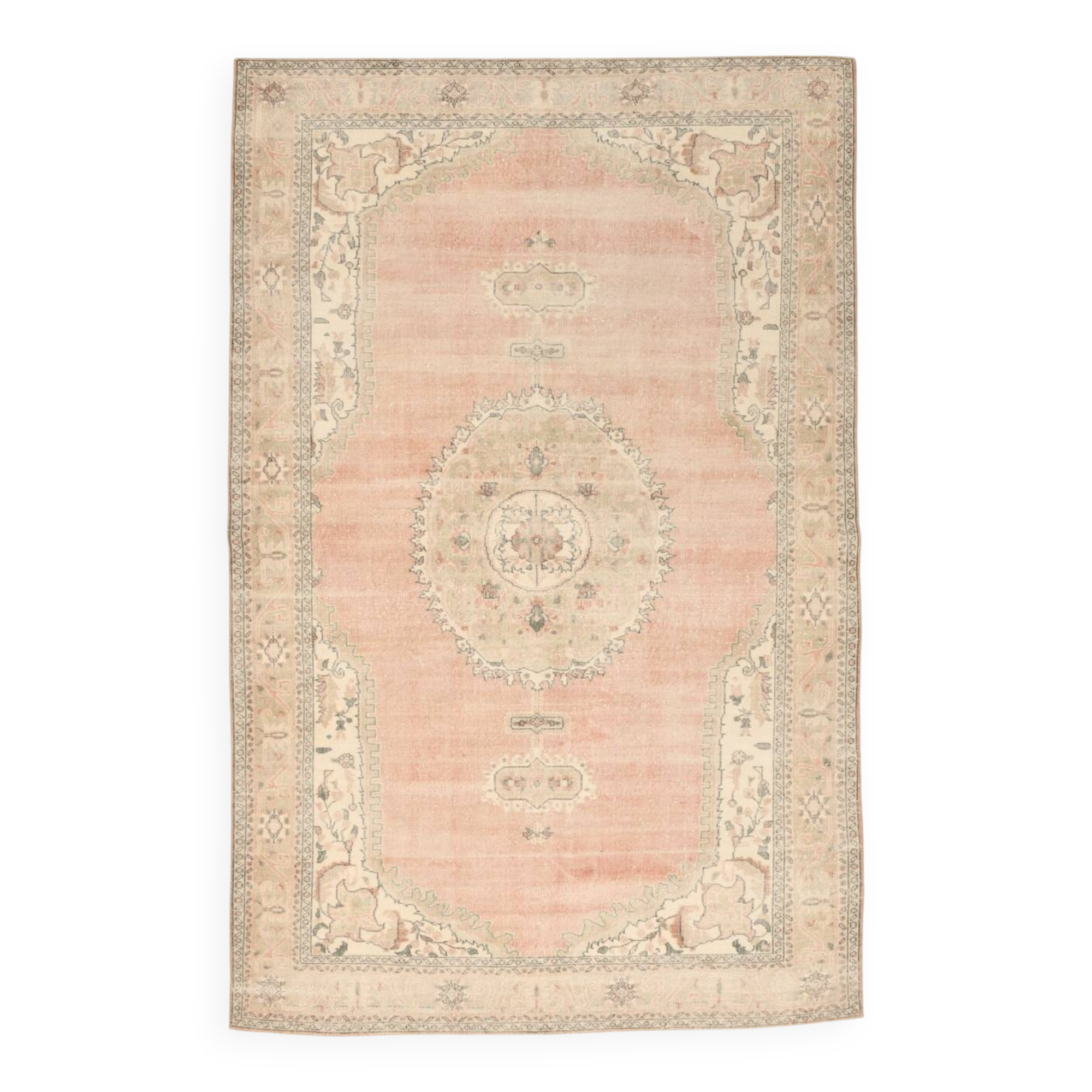 7x11 Vintage Large Area Handmade Wool Oushak Vintage Rug, 216x335 Cm