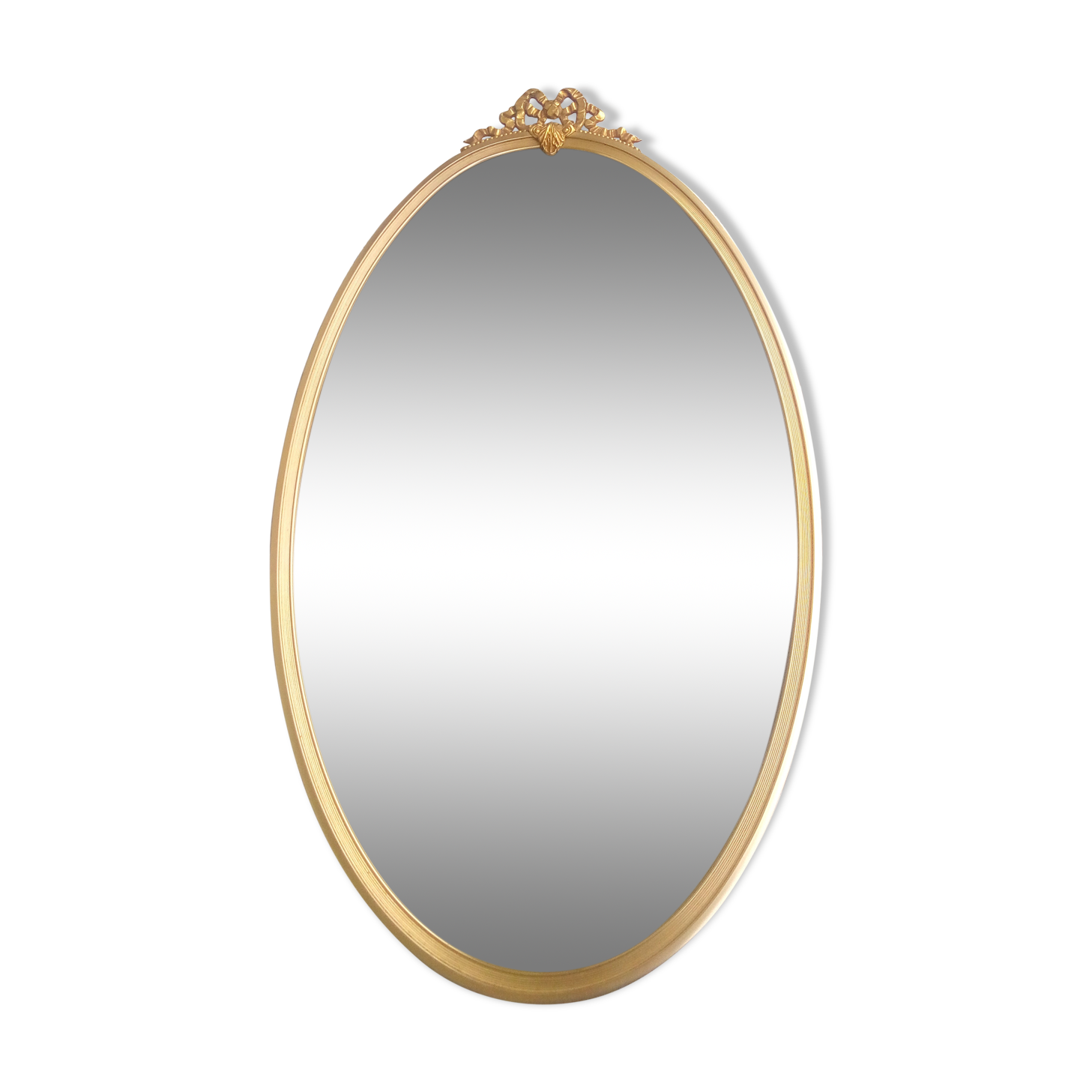 Oval mirror brass