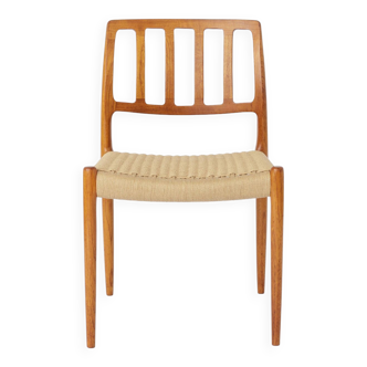 Niels Moller Chair, model 83, paper cord seat, 1970s Vintage