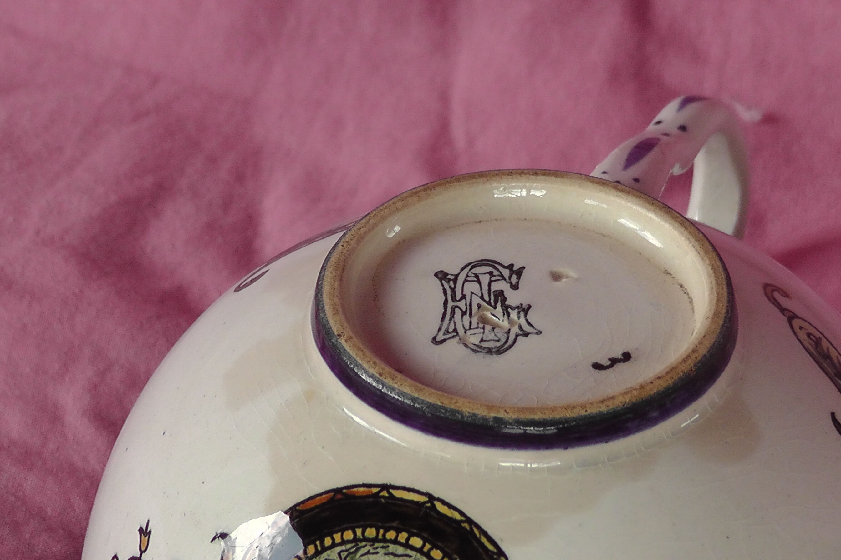 Lunch Faience toast of Gien XIXem century