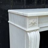 Louis XVI style fireplace in white Carrara marble circa 1880
