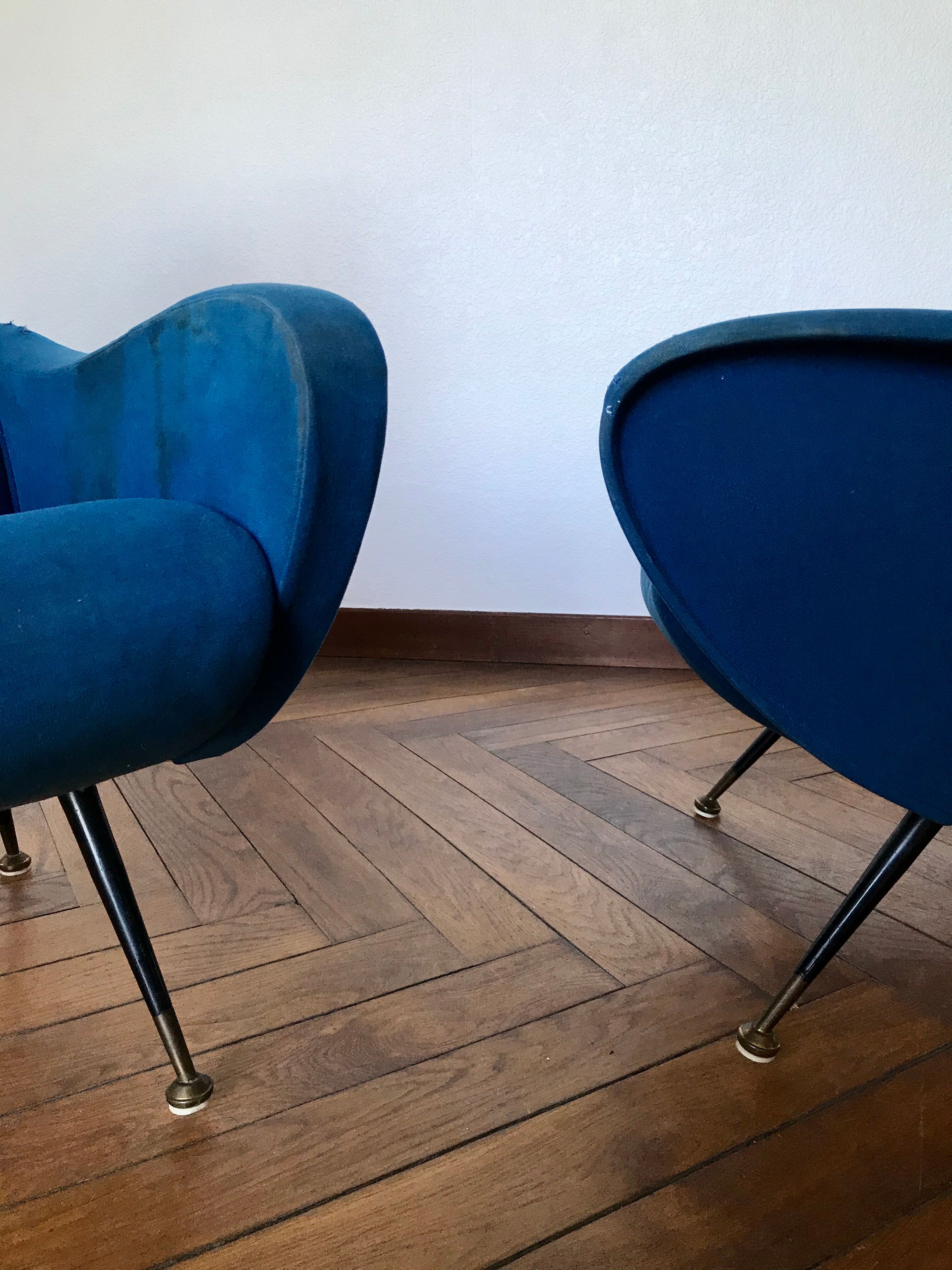 Pair of Italian armchairs