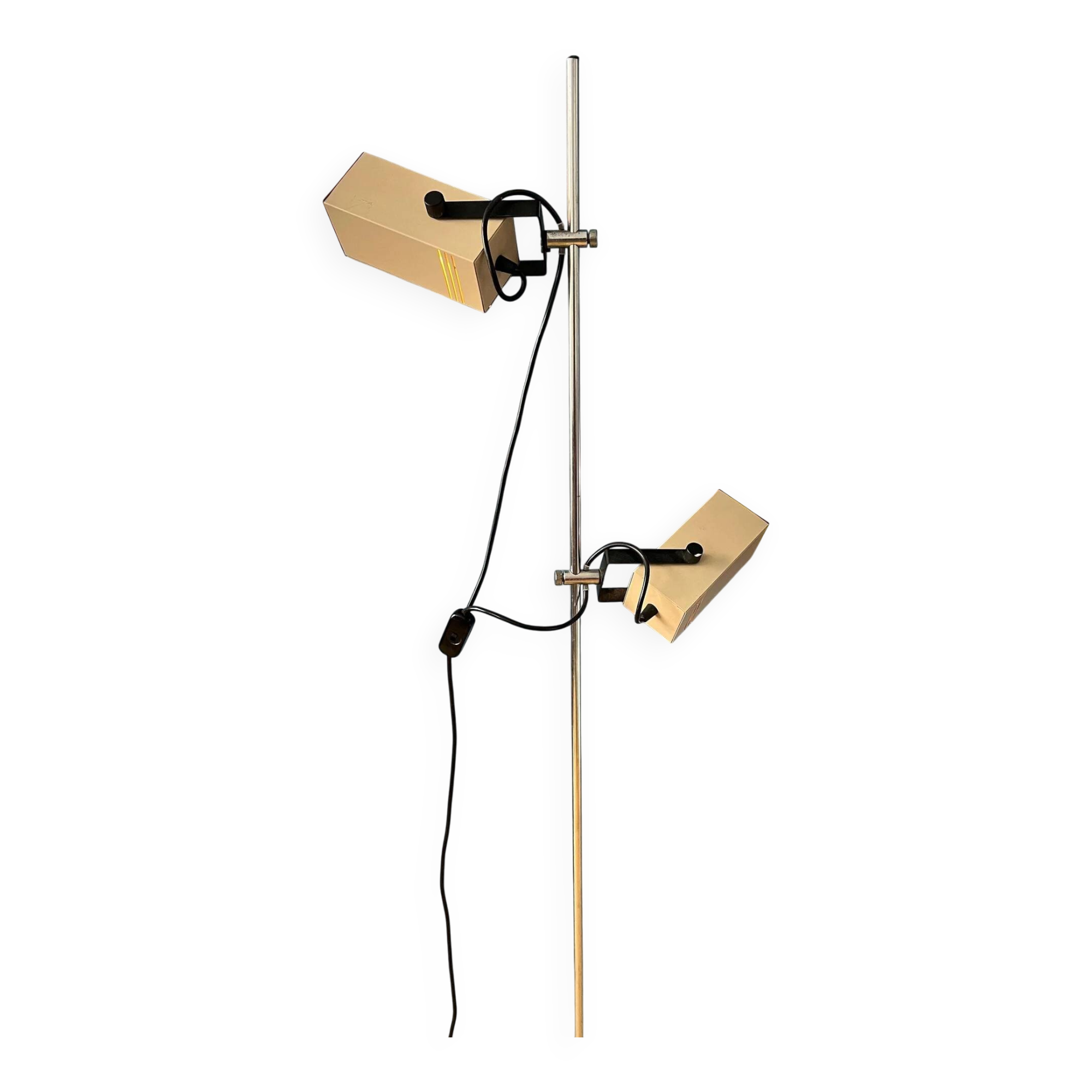 Cream taupe 70s vintage Philips space age floor lamp