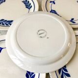 set of 5 dessert plates in Terre de Fer Salins model Jenny early 20th century