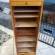1960s office filing cabinet with curtains
