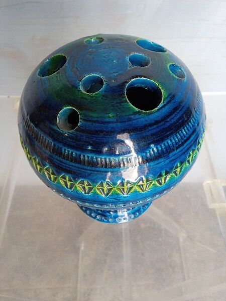 Vase aldo londi bitossi rimini blue ep 1960/70 italy
