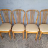 4 designer chairs in bent beech ep 1950 Italy