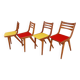 Suite 4 chaises Bistrot scandinave vintage années 1960