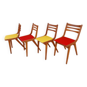 Suite 4 chairs Scandinavian bistro vintage 1960s
