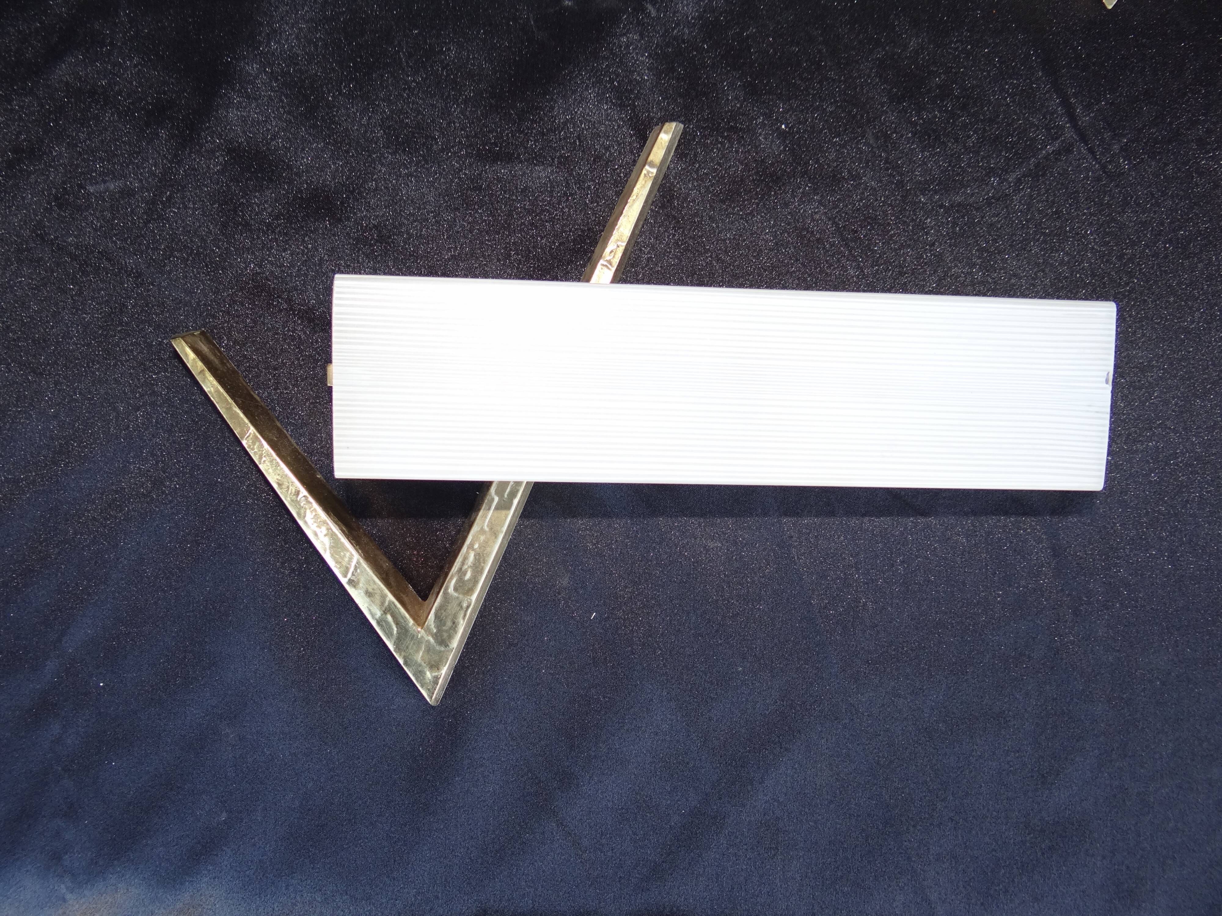 Pair of home wall light Arlus Bronze and opaline