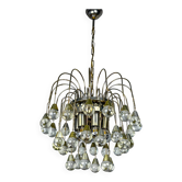 Lustre cascade de Gaetano Sciolari pour Venini, gouttes en verre de Murano, Italie, années 1970.