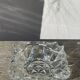 Classic square clear glass ashtray.