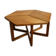 Table basse hexagonale en 3 modules 1950/60