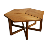 Table basse hexagonale en 3 modules 1950/60