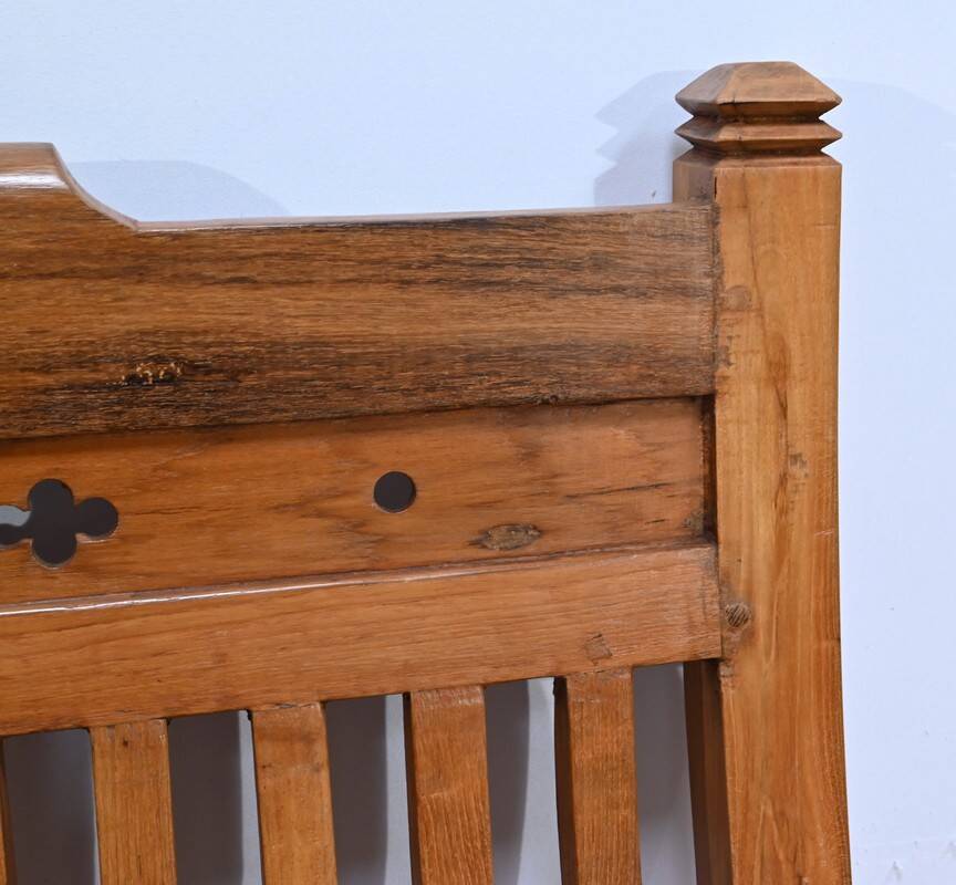 Antique colonial teak veranda bench – mid-20th century