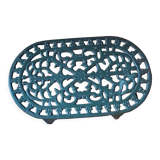 Oval metal green trivety patinated dp 112249