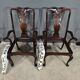 Pair of Chippendale Mahogany Armchairs, England - Early 20th Century