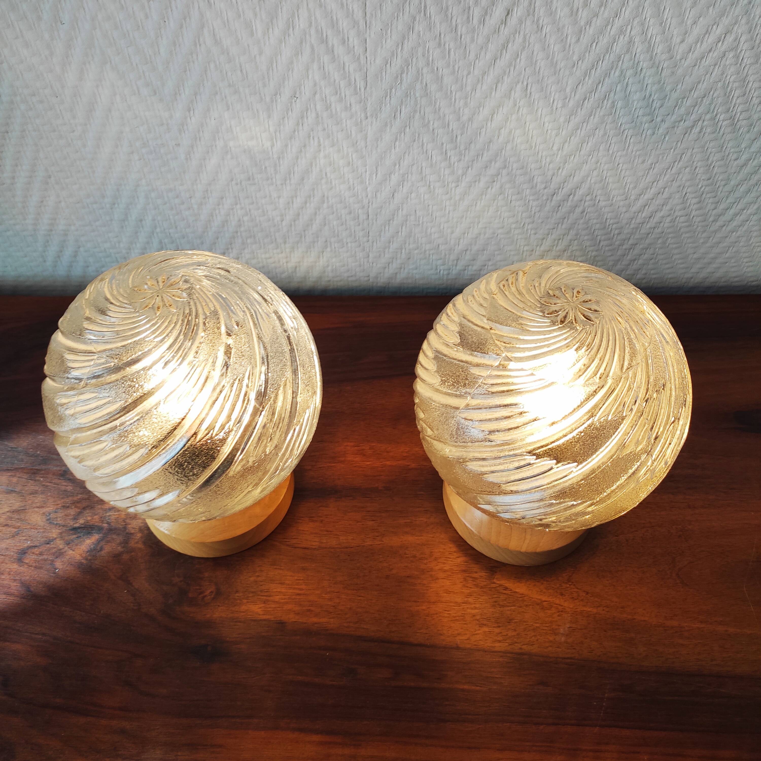 Pair of vintage Art Deco style bedside lamps