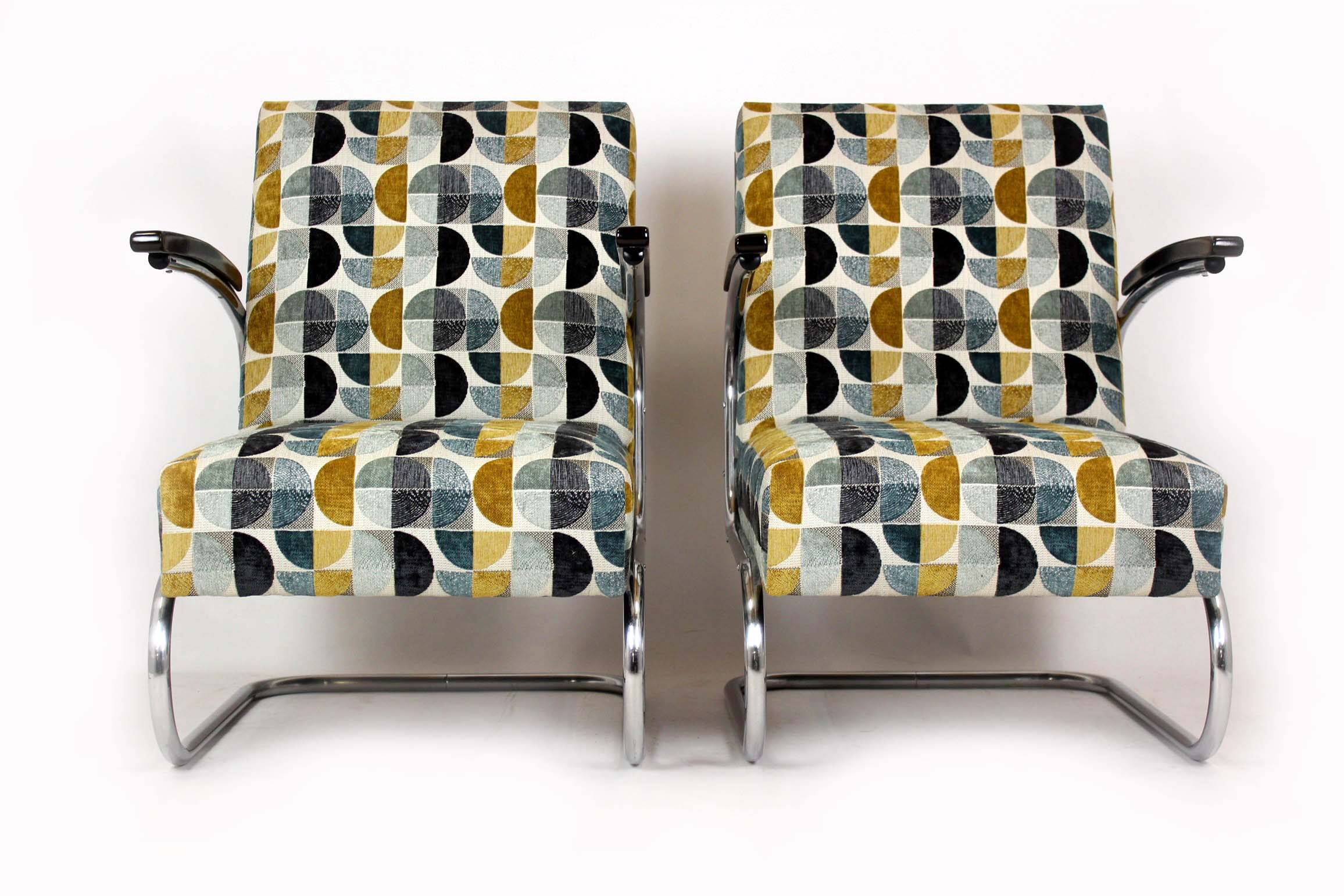 Chaises tubulaires Bauhaus restaurées par W. H. Gispen pour Mücke Melder, années 1930.