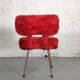 Vintage red moumoute chair golden feet