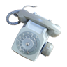 Téléphone à cadran rotatif vintage gris avec écouteur