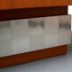 1970s space age coffeetable in walnut and metal