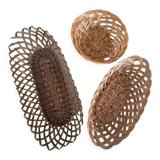 3 matching wicker bread baskets.