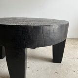 Coffee table en bois massif monoxyle noir