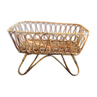 Xxl rattan cradle 1960s