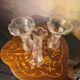 lot de 3tulipes verre gravé ciselé baccarat, art nouveau pour lampe ou lus