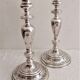 Pair of silver bronze torches, XIXth