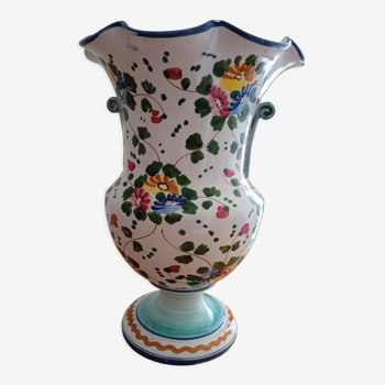 Hand-painted antique ceramic vase