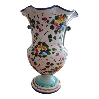 Hand-painted antique ceramic vase
