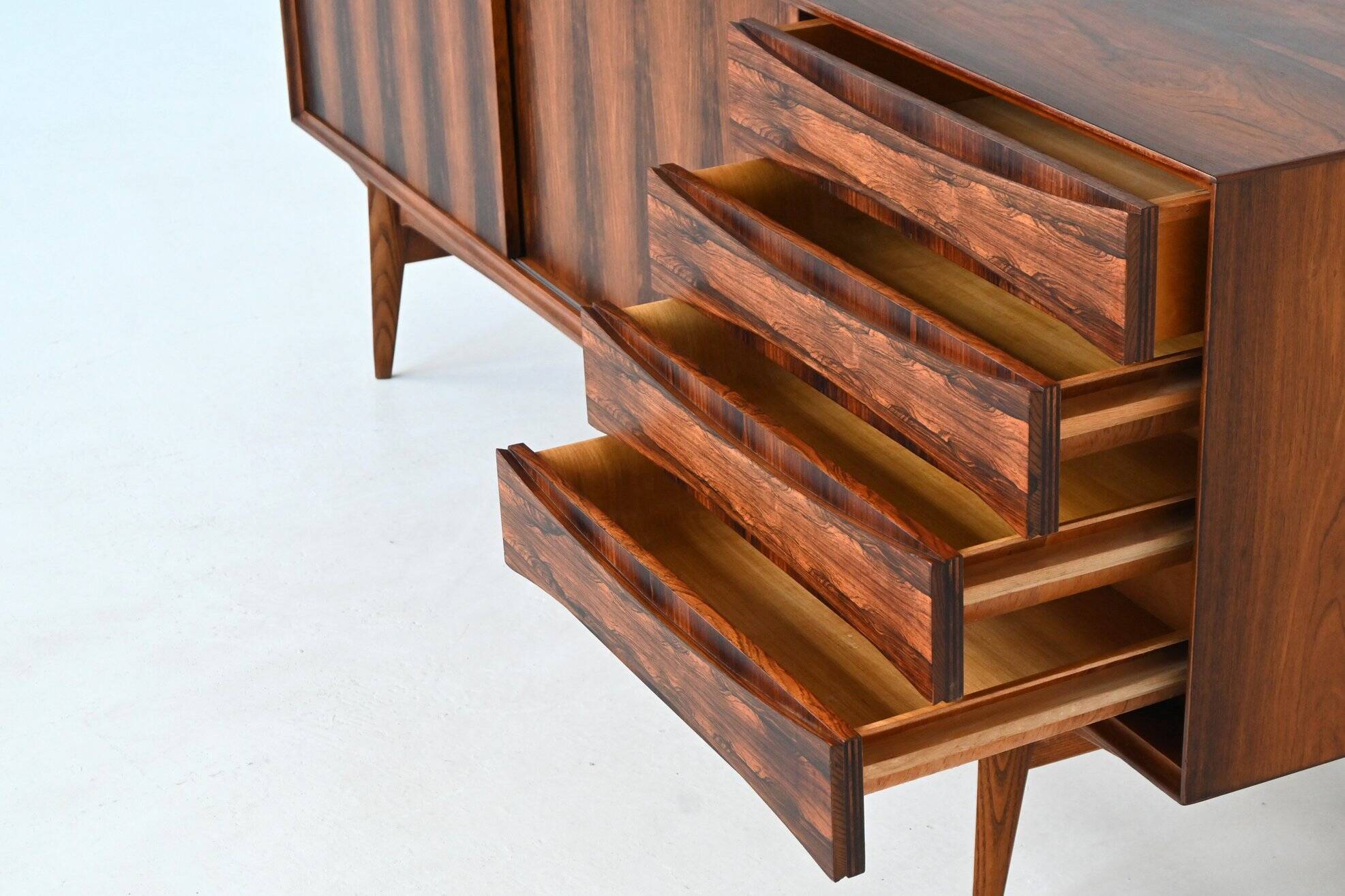 Oswald Vermaercke 'Paola' sideboard rosewood V Form Belgium 1960