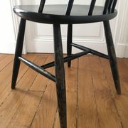 Scandinavian chair Haga Fors Sweden in black laqué wood circa 1950