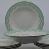 8 assiettes creuses terre de fer Digoin