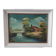 Tableau huile sur toile maison et rivière vintage