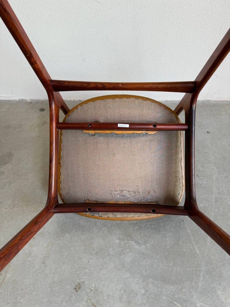 Ensemble de chaises vintage en skaï et palissandre