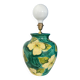 Ceramic lamp base made in Italy yellow and green flower