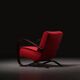 Fauteuil Jindřich Halabala ‘H-269’ en velours rouge et hêtre teinté, années 1930