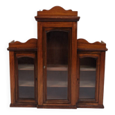 Wall-hung display cabinet - Hand-polished mahogany - 1890s