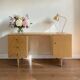Bureau vintage  frandem années 60 - chêne doré - 3 tiroirs + 1 porte