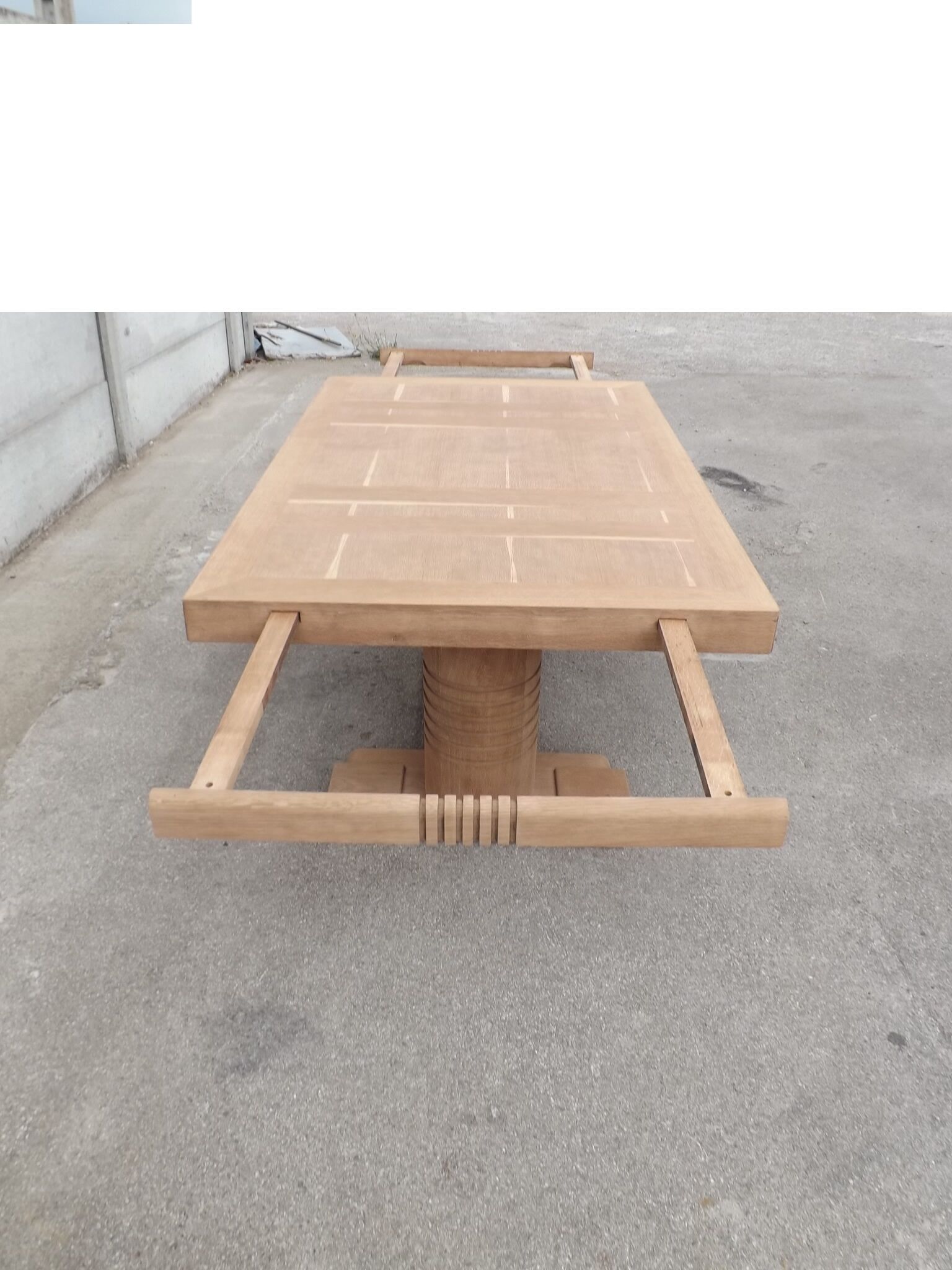 Oak table by Charles Dudouyt brutaliste art deco 1930