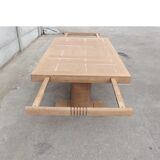 Oak table by Charles Dudouyt brutaliste art deco 1930