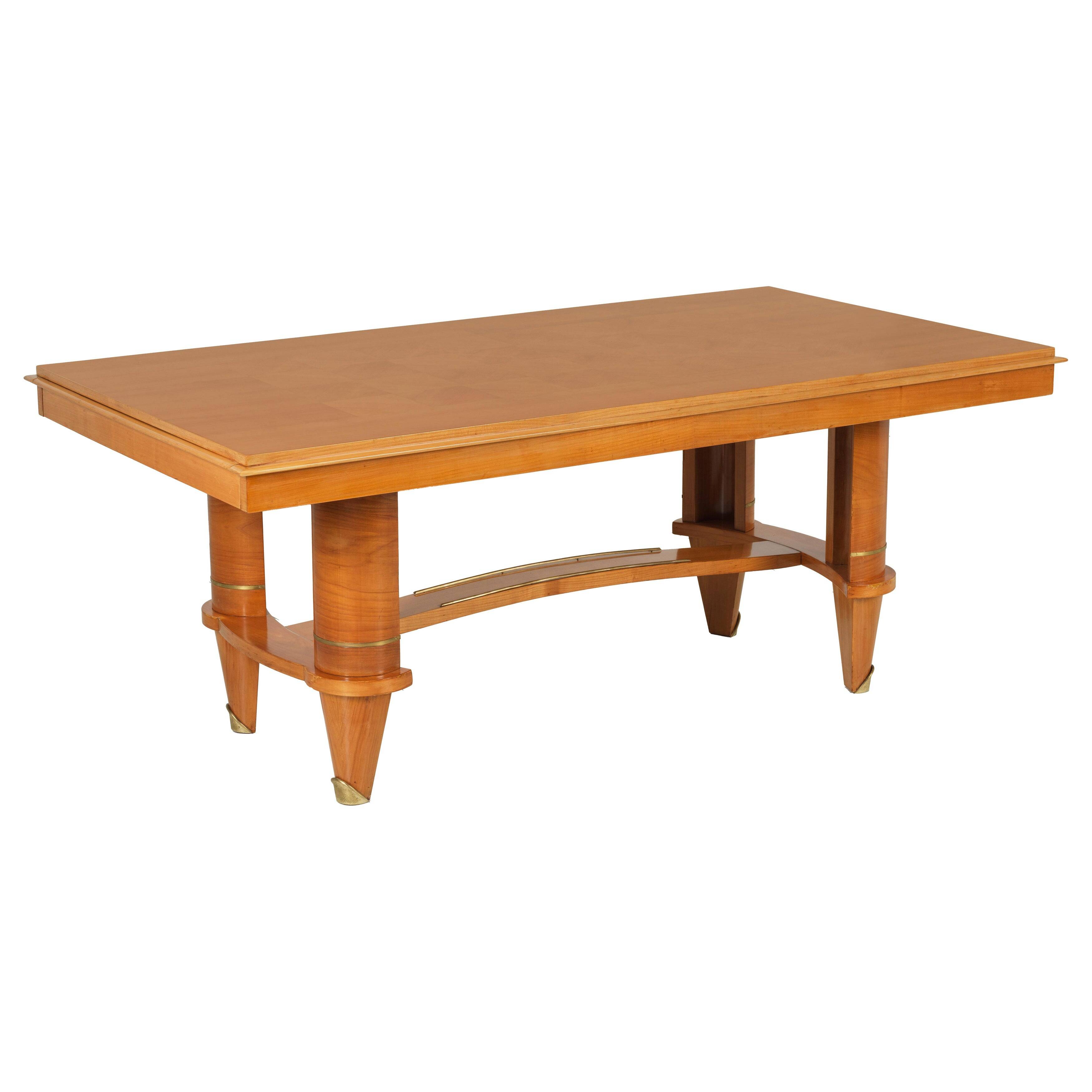 Table à manger française Art Déco en sycomore, style d'André Arbus, c. 1940