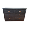 Dresser furniture 6 drawers in black patinated oak