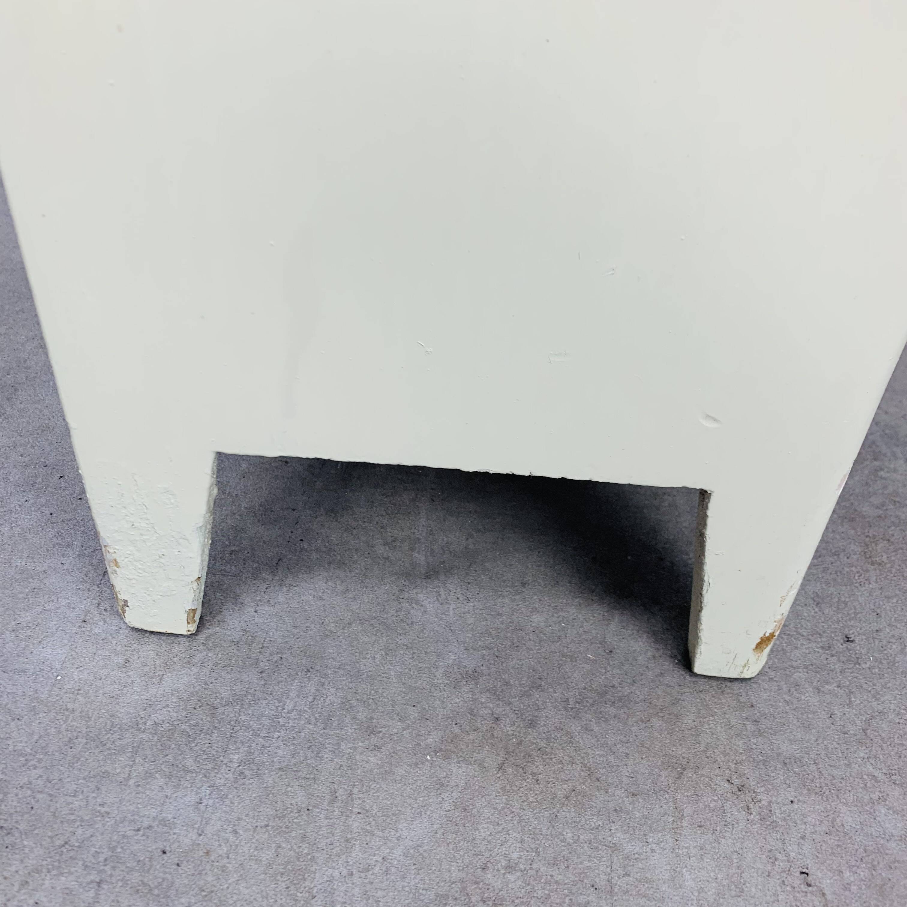 White wood convenient storage unit from the 1950s