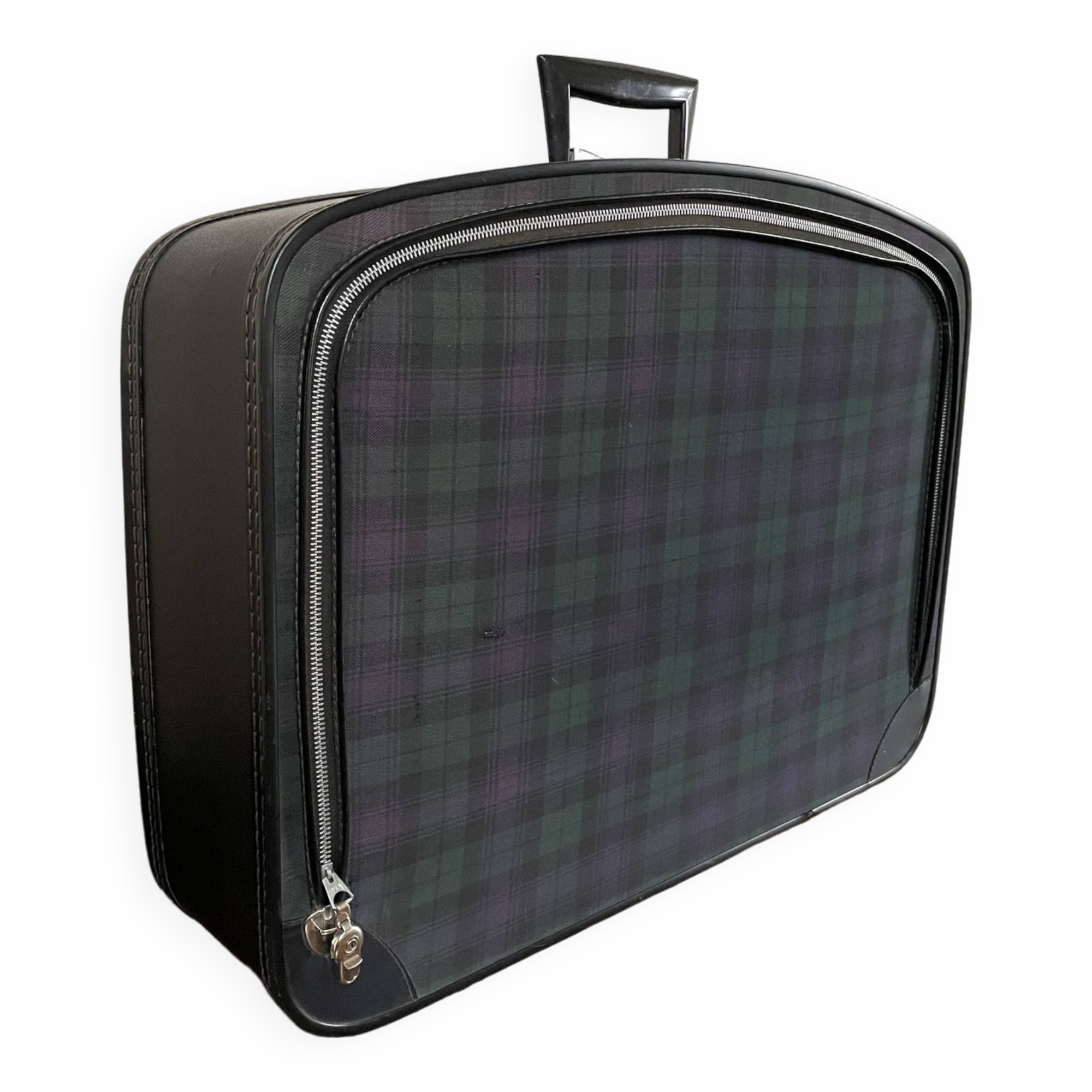 Tartan check suitcase